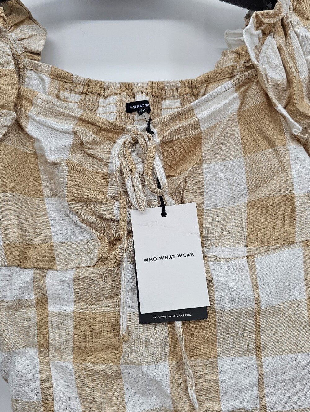 Plaid Top Large Linen Blend NWT - Picture 15 of 15